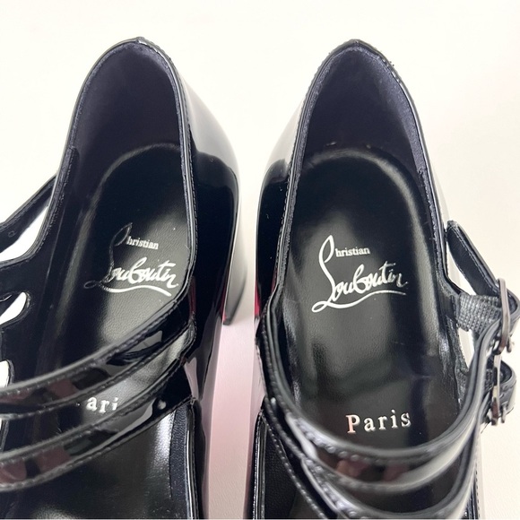 CHRISTIAN LOUBOUTIN || Miss Jane 55 Black Patent Pumps EU 38.5 - Picture 5 of 11